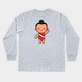 Cute Female Gymnast Cartoon Kids Long Sleeve T-Shirt